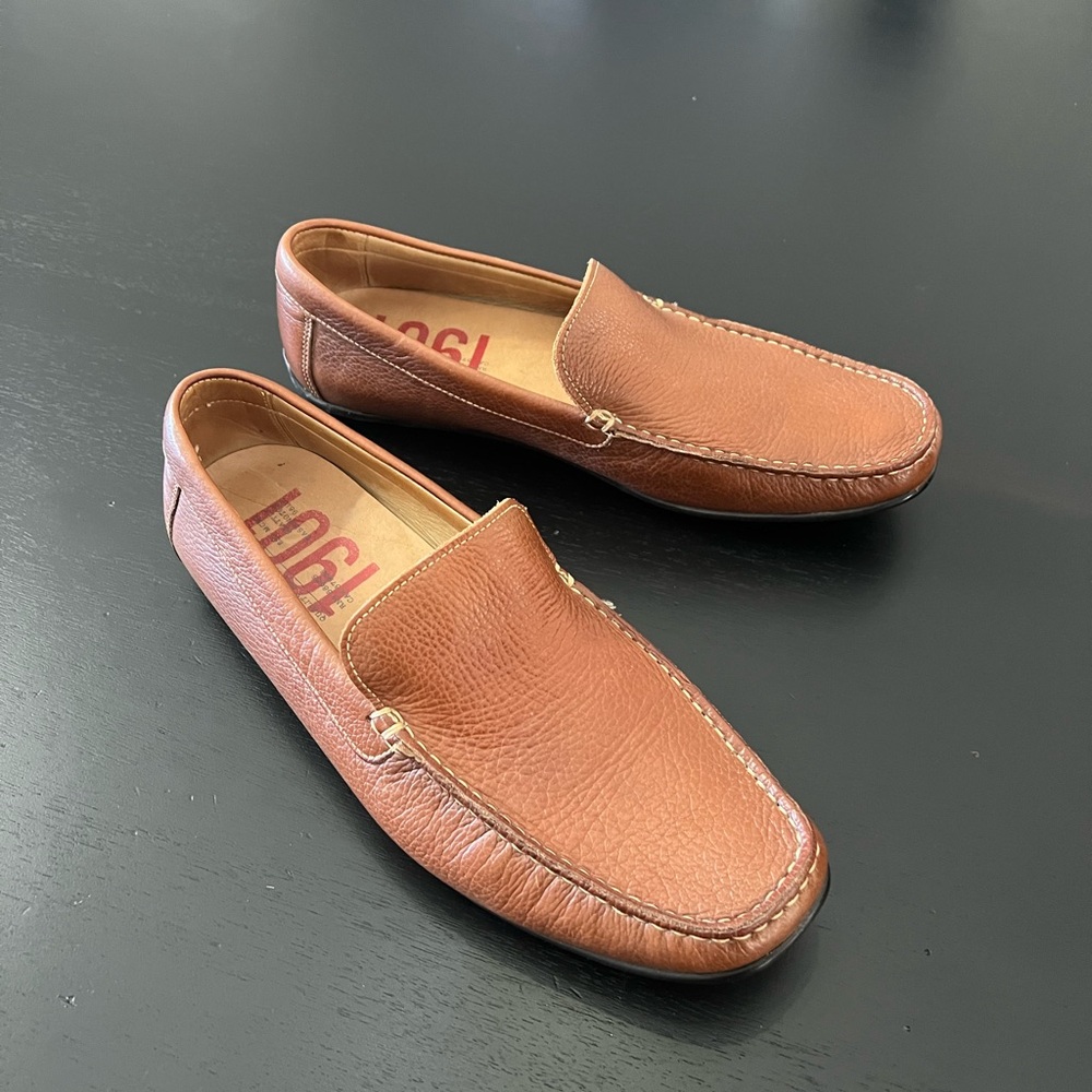 1901 Brown Loafers Leather Slip-On Shoes